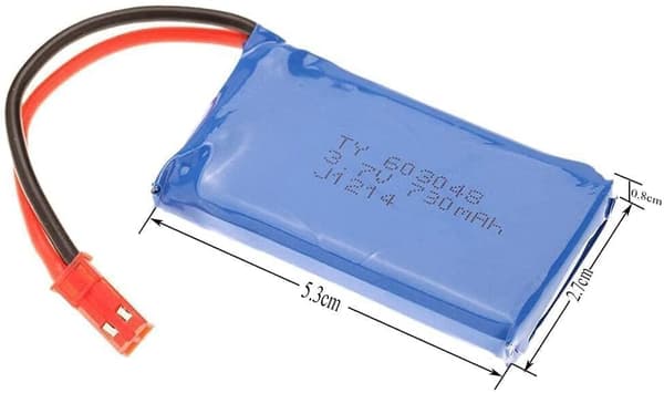Wltoys oplader + 1 stk V686G af V686-20 3.7V 730 mAh bakterier JJRC V686G RC FPV Quadcopter - tilbehør til fjernbetjening legetøj batteri