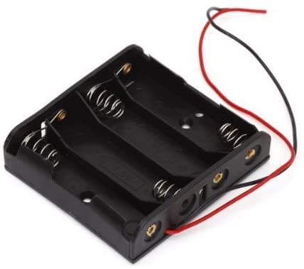 4 x 1.5V AA fodral / låda - svart (1-pack) - Tillbehör till fjärrkontrollleksaker batterihållare
