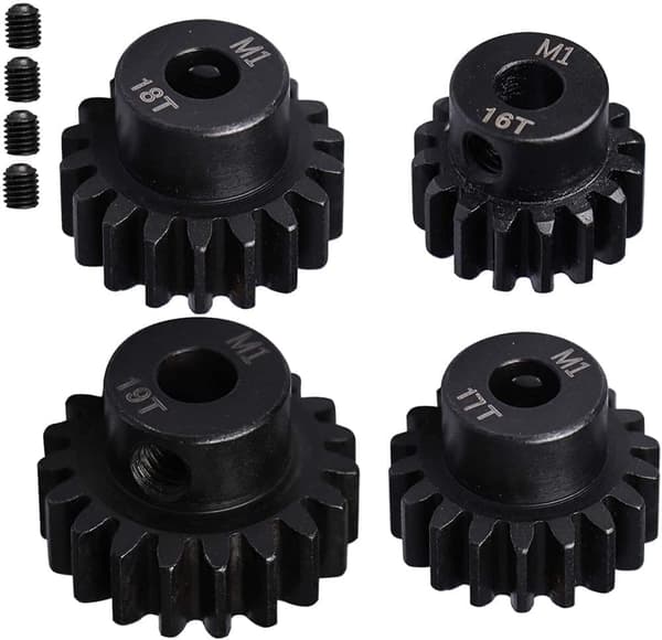 4 stk tandhjul 16T 17T 18T 19T M1 5mm aksel gearmodul tandhjul til børsteløs motor 1: 8 1/8 - Tilbehør til fjernbetjening legetøj