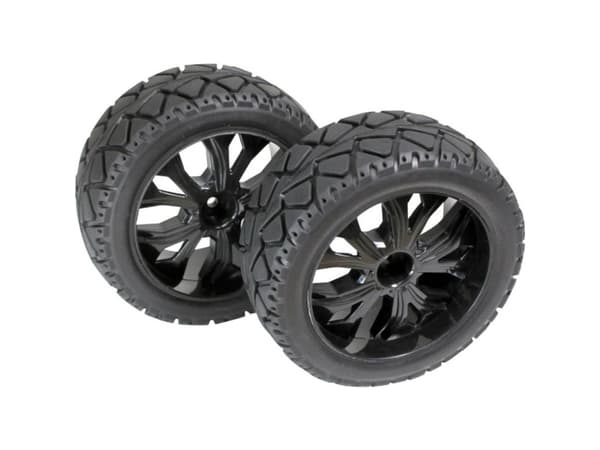 Absima 1:10 Buggy Komplette hjul Tarmac eteenpäin 5 eger Sort 1 Paar