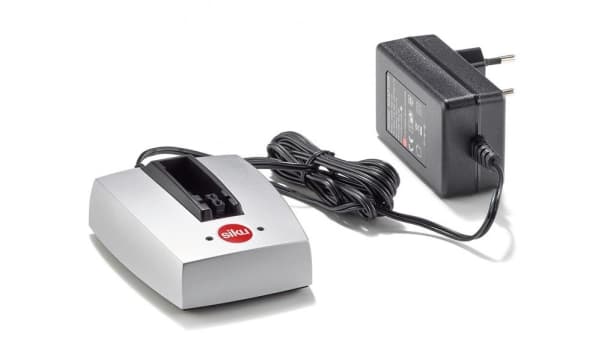 Battery charger with power pack Svart, Silver