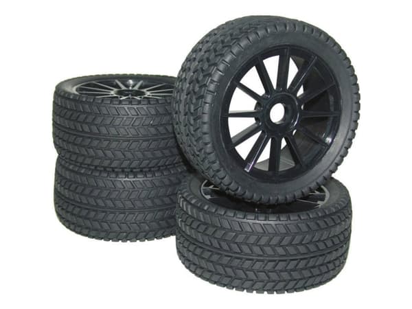 Reely 1:8 Buggy Täydelliset pyörät Street 12-puolainen Musta 4 kpl
