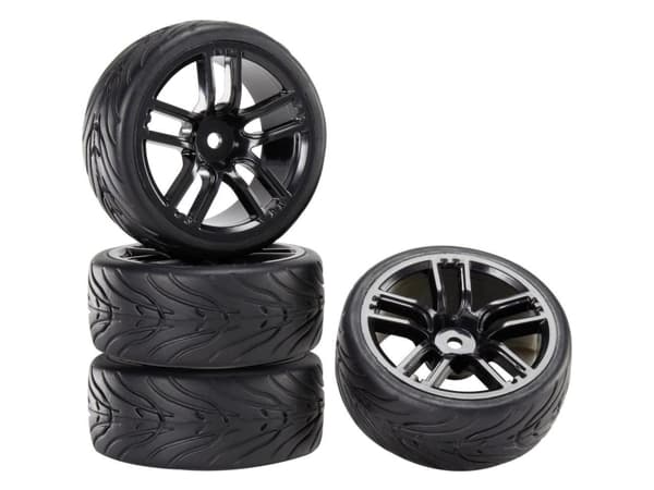 Reely 1:10 Road Model kompletta hjul Devil GT Black 4 st