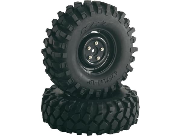 Absima 1:10 Crawler Complete Wheels Offroad V Block Crawler Musta 2 kpl