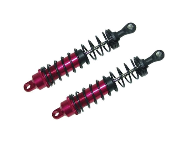 Reely 1:10 aluminium oljetrykk støtdemper rød (metallisk) med tuning fjærer svart lengde 100,7 mm 1 Pa (VB112RBA)