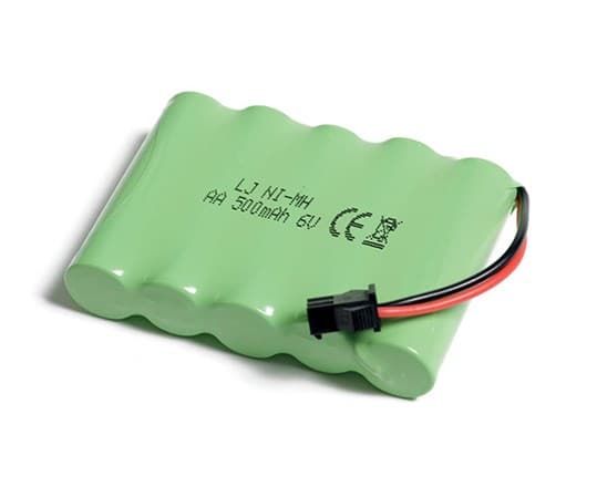 Batteri NI-MH 6V 500mAh (nyt stik - sort)