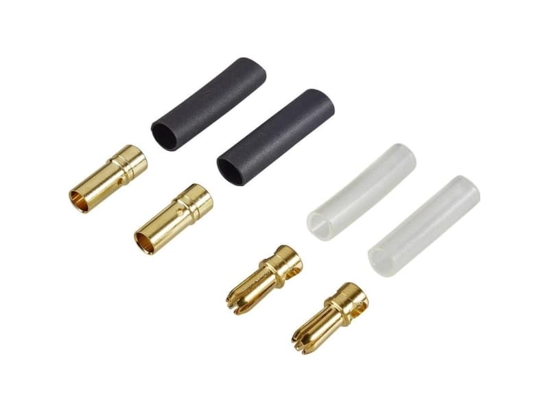 Reely 83334-2 Batteri-stik Deluxe 3,5 mm forgyldt 2 Paar