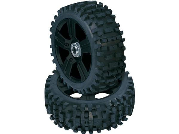 Reely 1:8 Buggy Complete Wheels Grip studs 5 spokes Musta 4 kpl