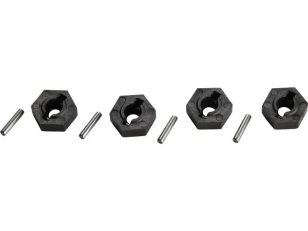 Reely 5 mm 1:10 Hjulmøtrikker-plast 5 mm Sort 4 stk