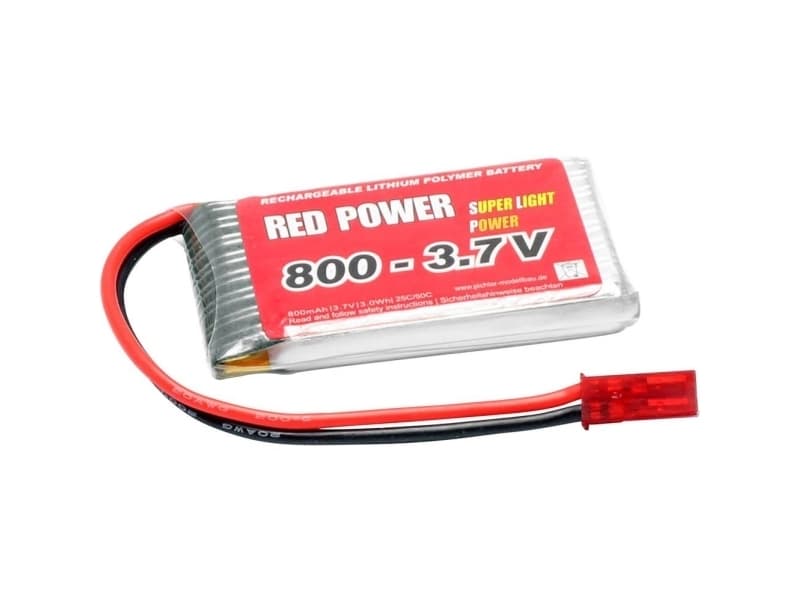 Red Power Modelbyggeri-batteripakke (LiPo) 3.7 V 800 mAh Celletal: 1 25 C Softcase BEC