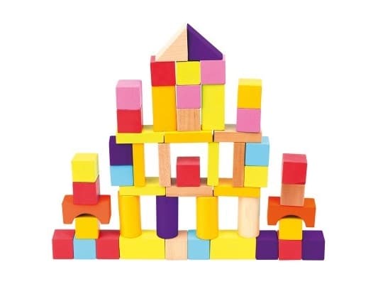 Bino Set med färgade block, 50 st.