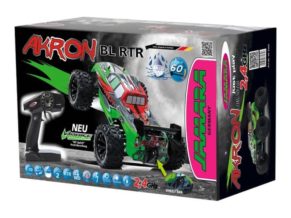 Jamara - Akron Monstertruck BL 4WD 2,4GHz Wheelybar RTR - RC