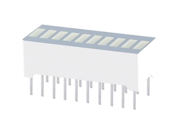 Kingbright DC-10EWA LED-søjlediagram 10x Rød (L x B x H) 25.4 x 10.16 x 12 mm