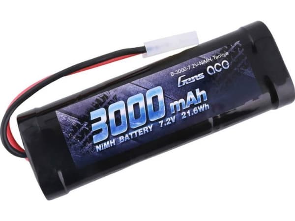 Gens ace B-3000-7.2V-NIMH-TAMIYA, Batteri, Sort