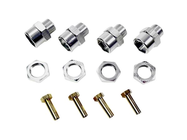 Absima Aluminium fälgbricka 12 mm x 17 mm + 15 mm utbredning 12 mm 6-kant Silver 1 set