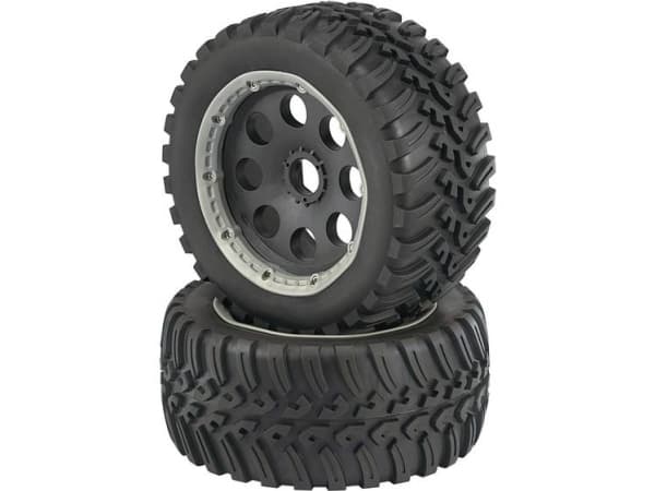 Reely 1:6 Buggy Komplette hjul V-Block 6 eger Sort 1 Paar