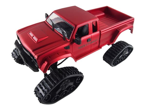AMEWI Rock Crawler - Pickup Truck FPV with wheels & chains 4WD RTR - RC - Wi-Fi - rød