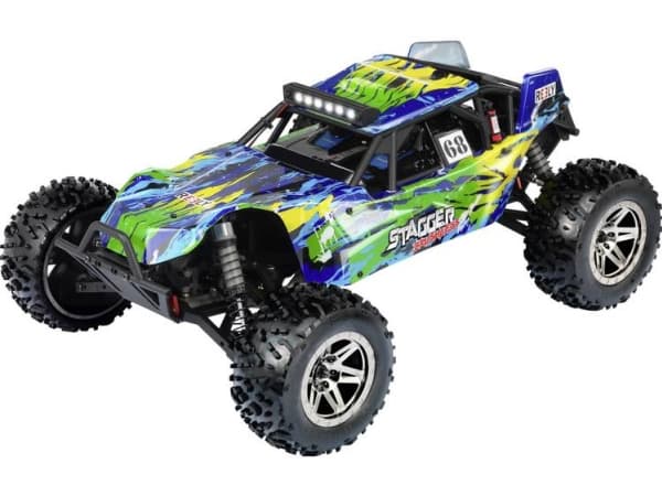 Reely Stagger Brushless 1:10 RC-modelbil Elektronik Buggy Firehjulstræk (4WD) 100% RtR 2,4 GHz inkl. batteri, oplader og senderbatterier, Inkl. Brush