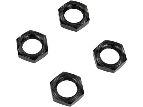 Reely 1:8 Hjulmøtrikker Selvlåsende Sort 4 stk