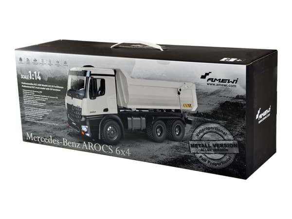 AMEWI - Mercedes Tipper Truck PRO Metal RTR - RC - hvit