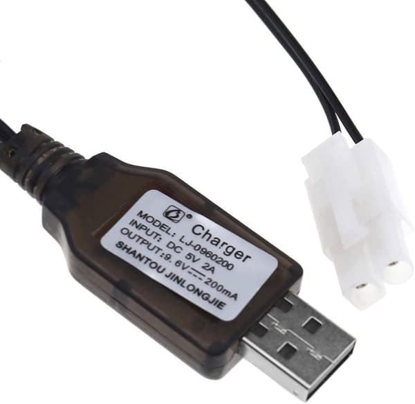 9.6V Ni-MH Ni-CD ladattava akku 200mA USB-virtalähde DC-laturi 5V liitäntälaturi - lisävarusteet kaukosäätimen lelukaapeliin