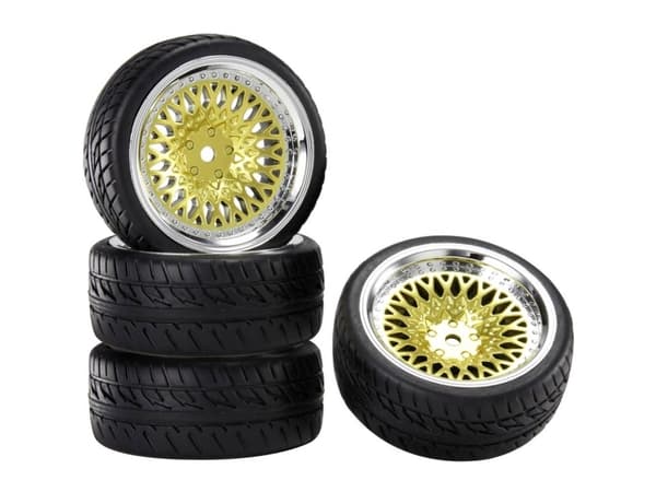 Reely 1:10 Vejmodel Komplette hjul Racing CLS Guld 4 stk