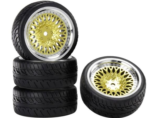 Reely 1:10 Vejmodel Komplette hjul Racing CLS Guld 4 stk