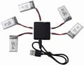 Pikkukuva 1 / 4: Hubsan 5 in 1 laturisovitin + 5 x 3.7V 380mAh 25C Tera Mini Quadcopter litiumparistoille