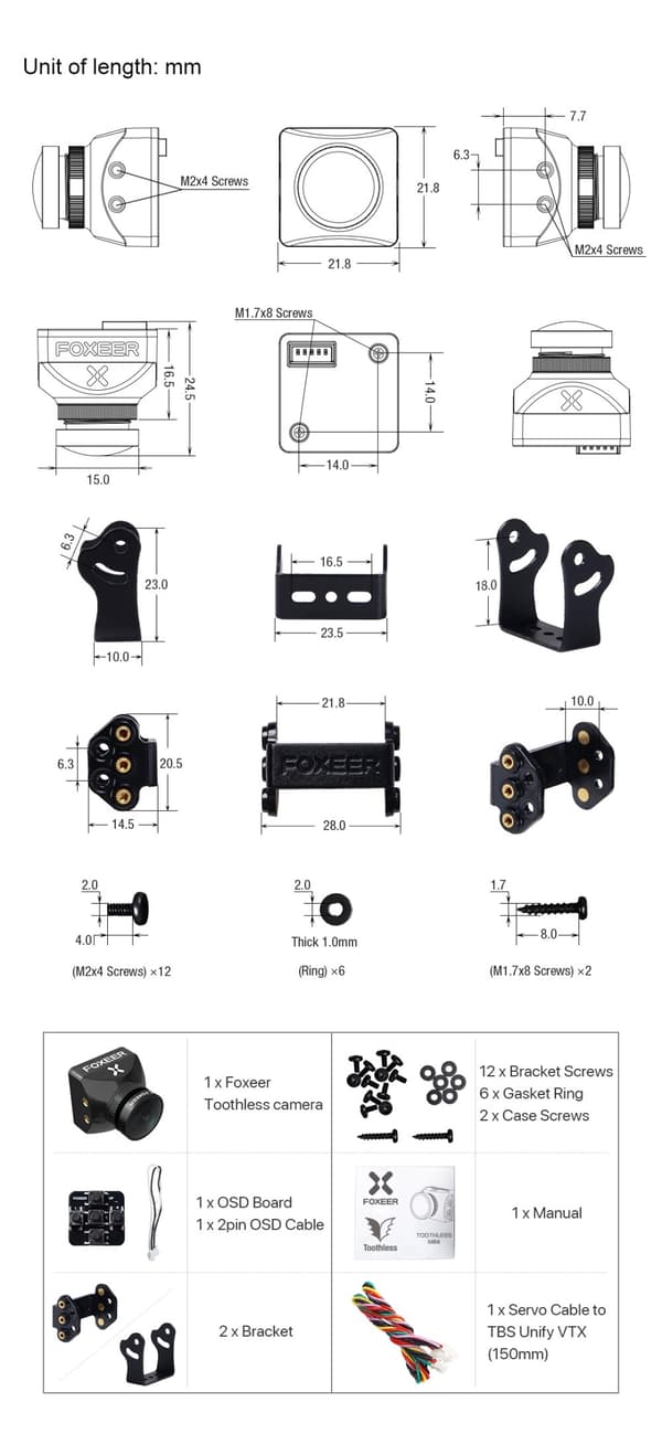 Foxeer Toothless 2 Mini 1200TVL Black