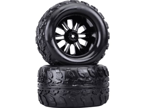 Reely 1:10 Monstertruck Komplette hjul Sort 2 stk