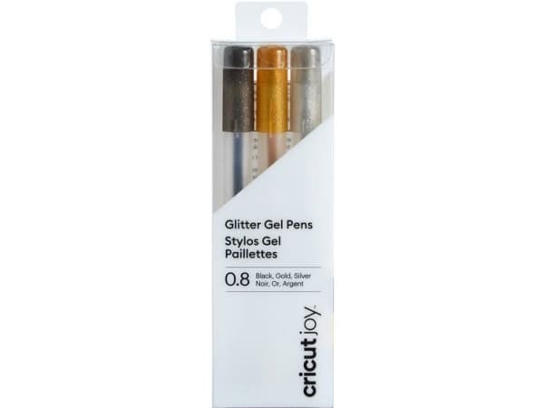Cricut Joy - Rollerball-penna - permanent - glitterguld, glittersølv, glitter sort - gelbläck - 0,8 mm - medium (pakke med 3)