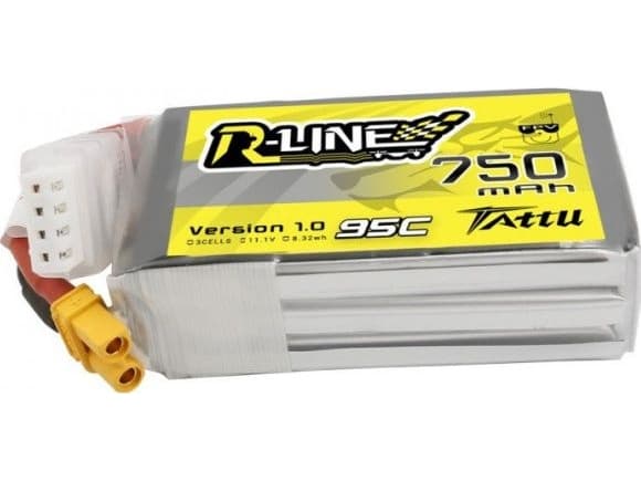 Tattu Modelbyggeri-batteripakke (LiPo) 11.1 V 750 mAh Celletal: 3 95 C Softcase