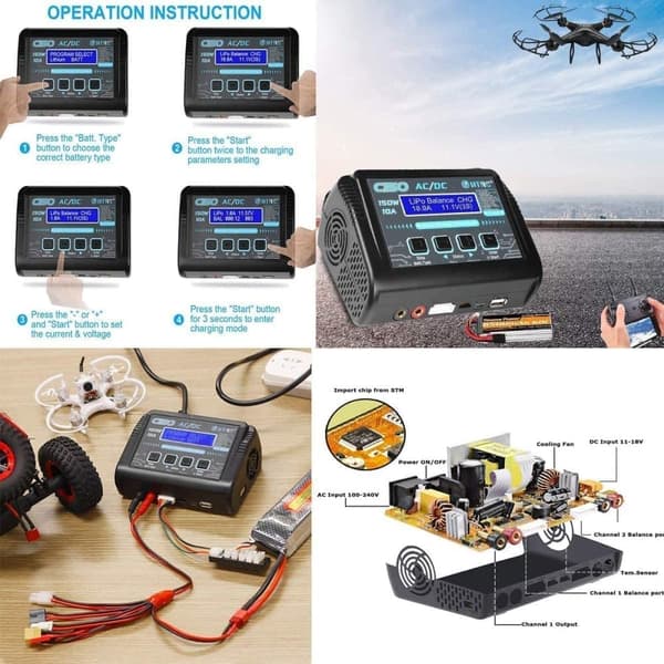 HTRC LiPo Balanseringsdränator 150W 10A 1-6S AC/DC C150 för NiCd Li-Ion Life NiMH LiHV PB - Tillbehör till Fjärrstyrda Leksaker RC-laddare