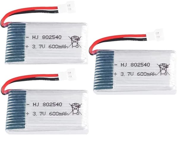 Syma 3 delar 3,7V 600mAh 25C Lipo laddningsbart för Syma X5SW X5SC fyrhjulingar - Längre flygtid - Tillbehör till Fjärrstyrda Leksaker Batteri