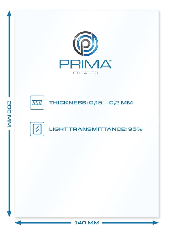 PrimaFEP Film Sheets for 3D Printers140x200 5pack