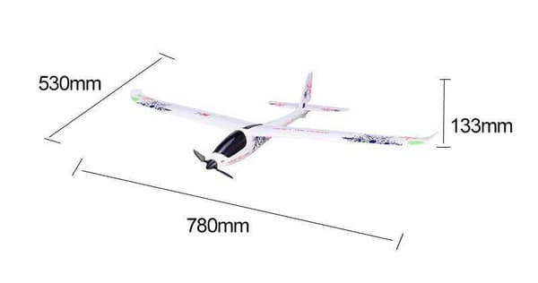 WLtoys A800 78cm svævefly - Komplet
