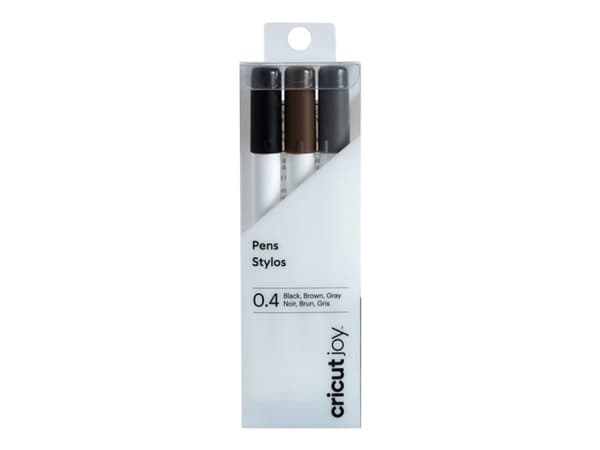 Cricut Joy - Rollerball-penna - permanent - svart, brun, grå - vattenbaserat bläck - 0.4 mm - fin (paket om 3)