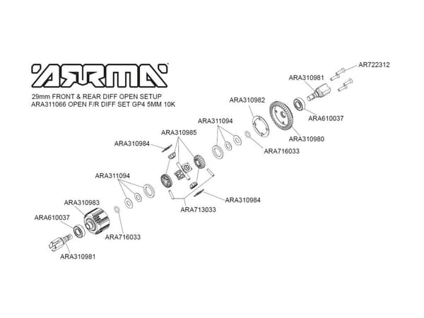 ARA311094 Diff Shim Set