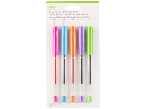 Cricut Brights - Kulspetspenna - blå, orange, violett, rosa, limegrön - 0.3 mm - extra fin (paket om 5)