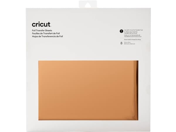 Cricut - Foil transfer sheet - 30.5 x 30.5 cm - 8 ark - guldrosa