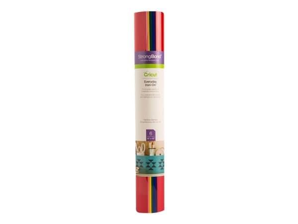 Cricut Everyday Iron-On Rainbow Sampler - harrastusmateriaali - 30,5 x 30,5 cm - 6 arkkia - keltainen, violetti, punainen, vihreä, vaaleanpunainen, k