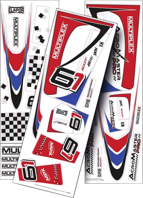 MPX-1-00856 Decal Sheet Acromaster Pro Red