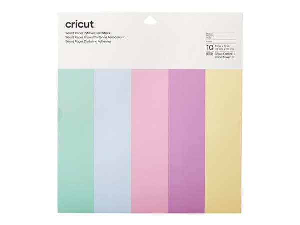 Cricut Smart Paper - tarramateriaali - 10 arkkia - pastellihappo, pastelliminttu, pastellipuutersininen, pastellilehti, pastellivoi - 210 g/m²