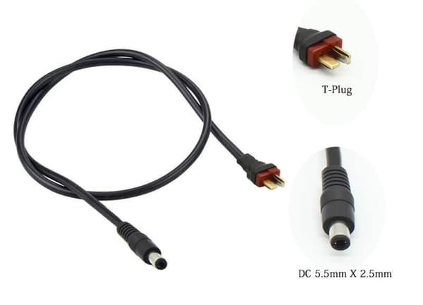 Sequre T-kontakt till DC5525-adapterkabel