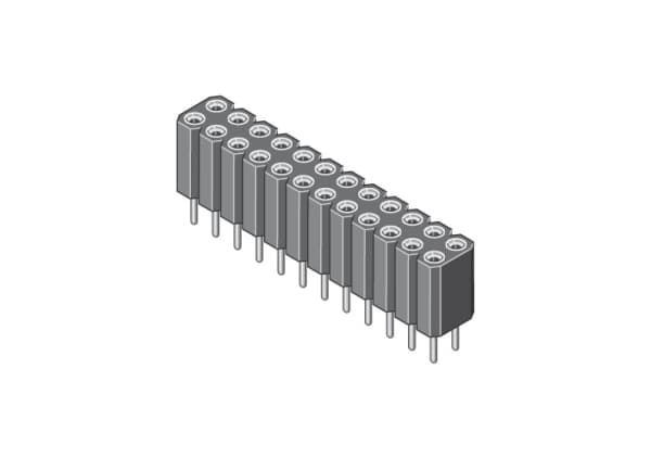 MPE-Garry 115-3-020-0-MTF-XS0, Pin-kontakt, Sort, Metallisk, Kopper, 260 °C, Rett, Hunkjønn