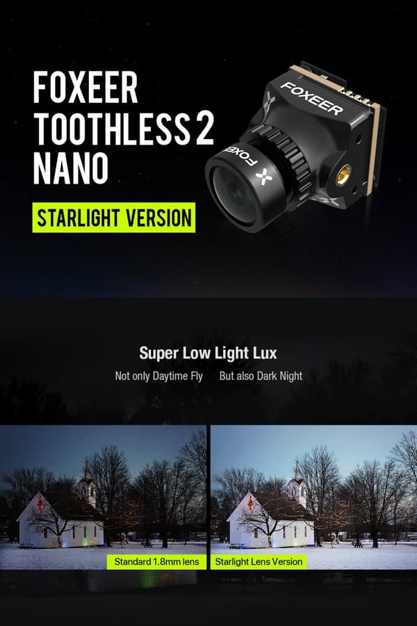 Foxeer Toothless Nano 2 Starlight 1200TVL Black