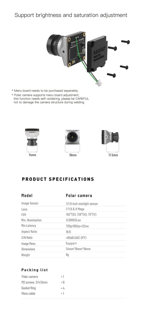 CaddX DJI FPV Polar Starlight m / kabel - Silver