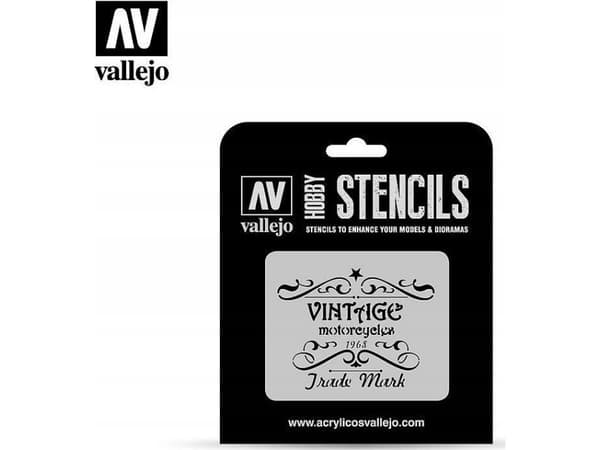Vallejo Vallejo: Stencils - Vintage Motorcycles Sign