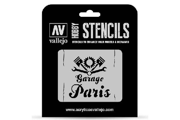 Stencil Vintage garage skylt