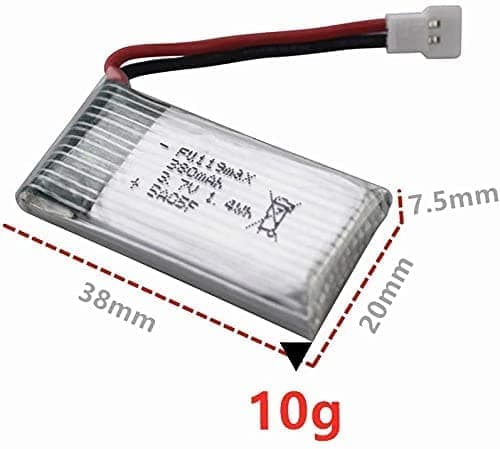 Hubsan 5 kpl ladattava X4 H107C H107d H107L 3.7V 380mAh rc quadcopter - lisävarusteet kauko-ohjattaville leluille Lipo-akut